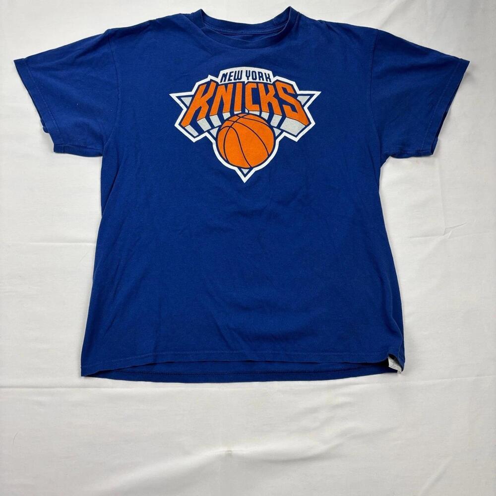 Majestic New York Knicks Jeremy Lin 17 Linsanity Graphic T Shirt Large Blue